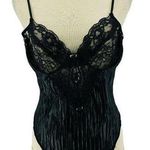 Vintage Black Satin Lace Sexy Teddy Lingerie Large Womens Photo 0