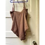 Time And Tru Chcolate Mousse Smocked Tie Front Swimsuit Adjustable Strap Medium Pink Photo 6