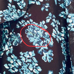 Saloni Izzie Dress Maxi Silk Chiffon Floral Print Semi Sheer Long Sleeve Size 2 Black Photo 5