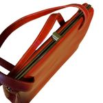 VINTAGE CIRCA 1960’S JANA RED LEATHER KISS LOCK SATCHEL BAG W/CHANGE PURSE Photo 3