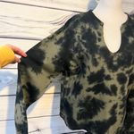 Sanctuary Green & Black Tie Dye Organic Split Neckline Sweatshirt Photo 9