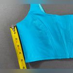 Amanda Uprichard  Cropped Leather Looking Top Turquoise‎ Size Small Photo 4