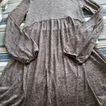 Max+Ash Knit Babydoll Mini Dress Womens Balloon Sleeve Round Neck Black White M Gray Size M Photo 4