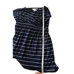 One Clothing  summer cotton striped navy dress size medium rope shoulders sun dre Photo 7