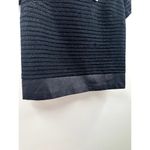 Tart  NWT Navy Twead Top With Faux Leather Hem Zipper Detail on Back Size Small Photo 2