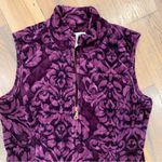 Charter Club  Woman Purple & Black Floral Velour Quilted Vest Size Petite… Photo 3