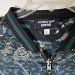 Johnny Was NWOT  Workshop Twilight Shadow Reversible Silk Green Bomber Jacket MED Photo 1