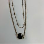 💸Double Banded Gold Necklace With Black Gemstone Photo 4