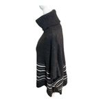 360 Cashmere Gray White Striped Turtleneck Poncho Size Small 100% Cashmere Women Photo 9