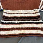 Anthropologie Elsamanda Women’s Sz: S Wool Blend Sweater Striped Cozy Fuzzy. Brown Photo 2