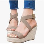 ✨Coutgo Women's Sz 8 Wedge Sandals Cross Strap Espadrille Platform✨ Photo 1