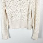 EXPRESS  Cream Knit Long Sleeves Pearl Embellished Buttons Cardigan, Size XL Photo 6