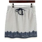 Saint Tropez West Mini Skirt White Blue Elastic Waist Pockets Lined Medium Photo 1