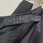 IRIS SETLACKWE Size 6 Black Faux Leather Trim, Back Slit, Pencil Skirt Photo 8
