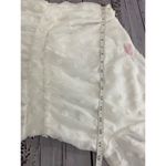 Pink Lily  One Shoulder Dress Women Size M White Side Zip Long Sheer Sleeve Photo 7