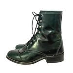 Laredo  Leather Kiltie Logger Boots Dark Emerald Green Lace-Up Women’s Size 6 Photo 4