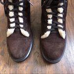 Aquatalia • Lynne waterproof suede bootie faux fur trim ankle boot lace up Photo 5