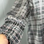 Elegant Women's Black and White Plaid Button Photo 2