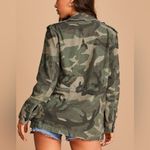 Free People Not Your Brother's Green Camo Print Surplus Jacket Utility Coat Photo 1