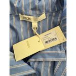 Maje NWT Calia Blue Stripe Long Sleeve Button Front Ruffle Blouse Top Large (3) Photo 6