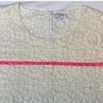 Frame  Embroidered Lace Crochet Cuffed Short Sleeve High Low Mini Shirt Dress Small Off White Ivory Boho Chic Preppy  Photo 8