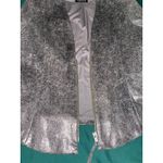 Trouvé Metallic Sliver Blazer Front Zip Zip Sleeves Size Small EUC Silver Photo 12