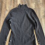 NICHOLAS Saba Midi Dress in Black Ribbed Size Medium Long Sleeve Cut Out Midi Photo 10