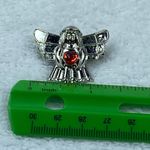 Silver Color Metal Guardian Angel Jewelry Pin Brooch Red Heart Center Photo 11
