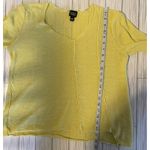 Eileen Fisher Yellow Linen V Neck Long Sleeve Pullover Sweater Medium Photo 5