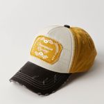 Free People NWT Moto Racing Baseball Cap in Mustard Combo Photo 1