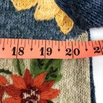 Tiara International TIARA Vintage Patchwork Enbroidery Full Zip Cardigan Sz M Blue Retro Cottage Y2K Photo 10