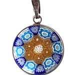 Double Sided Millefiori PENDANT For Necklace 925 Silver v2225 VI Vincenza Italy Photo 3