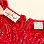 Beaded Sequin Flapper Vintage Dress Red Size L Photo 6