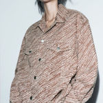 ZARA Printed Jacket Limited Edition Brown/White Size Small Photo 0