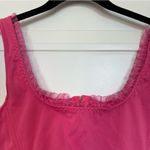 Altar'd State Hot Pink Corset Top with Shimmer Lace Neckline Photo 4