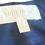 Superfoxx Navy Silver Sparkle Dress Sleeveless Sheath Ruched Party Size Large Photo 3