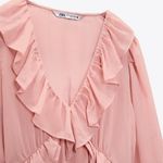 ZARA dusty pink ruffled wedding party coctail mini dress Photo 3