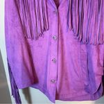 We The Free Purple Fringe Women's Jacket Vegan Leather XS Photo 4