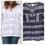 Old Navy Blue Striped Long Sleeve Tunic Top M Photo 1