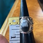 Natural White Buffalo Sterling Silver Ring Size 7 Black Photo 6