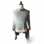 Quince Knit Poncho Top Gray V Neck Open Weave One Size Casual Layering Photo 1