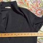 BE.A medium charcoal solid casual draped lightweight blazer top 3/4 ruched sleev Black Photo 5