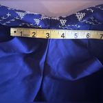 Lucy Paris  Navy Blue Cross Stitch Embroidered Shorts Sz L 42 poll on summer Photo 9