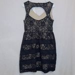 Candalite NWT Black Lace Overlay Nude Lined Sleeveless Fit & Flare Party Dress Photo 5