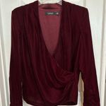 Ralph Lauren Velvet Black Label Suplice Merlot Burgundy Red crossover top size 2 Photo 2