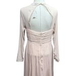 ASOS  DESIGN Love At First Scroll V-Neck Long sleeve Open Back Gown Light Pink 10 Photo 5