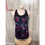 Metaphor Women’s Athletic Tank Top Large Abstract Floral Mesh Back Workout Top N Photo 1