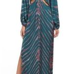 Young Fabulous and Broke Teal Green Hadi Tie-Dye Satin Maxi Dress XS Mermaidcore Photo 1