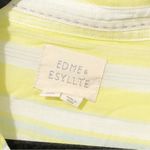 Anthropologie  Edme & Esyllte Size 4 Yellow Neon Stripes Button Down Shirt Photo 3