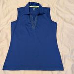 EP New York size small blue sleeveless collared V neck top EUC worn Blue Photo 1